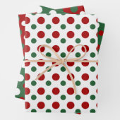 Kerstpokken Pattern Red Green White Gift Inpakpapier Vel (In situ)