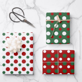 Kerstpokken Pattern Red Green White Gift Inpakpapier Vel