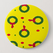 kerstpokstippen ronde button 4,0 cm (Voorkant)