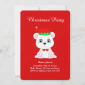 Kerstpolair Beer Elf over uitnodiging van de Rode (Voorkant)