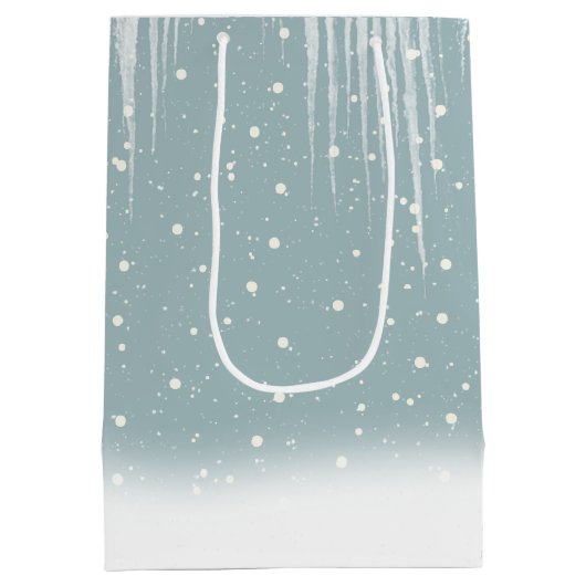 kerstpolair Beer in ICIle Medium Gift Bag Medium Cadeauzakje (Achterkant)