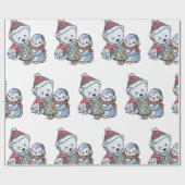 kerstpolair Beer met een vriend Cadeaupapier (Vlak)