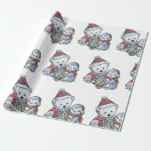 kerstpolair Beer met een vriend Cadeaupapier (Uitgerold)