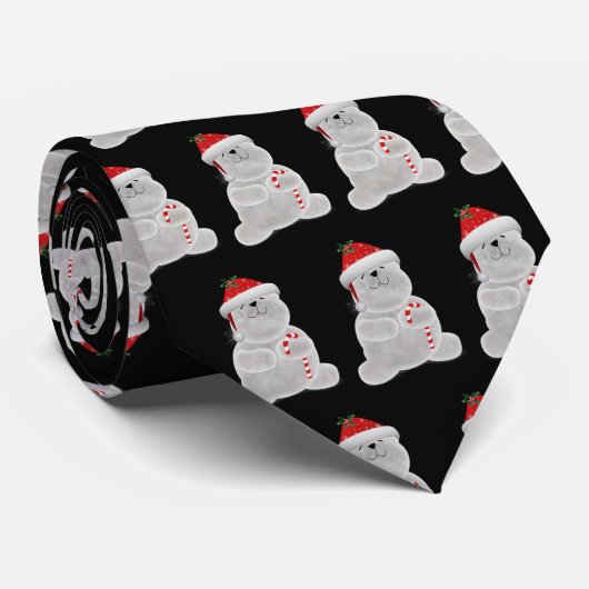 kerstpolair beer met snoepriet stropdas (Opgerold)