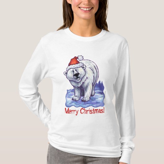 Kerstpolair Beer Shirt met lange hoes (Voorkant)