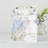 kerstpolair Beer sneeuwval Gold aanpassen (Staand voorkant)