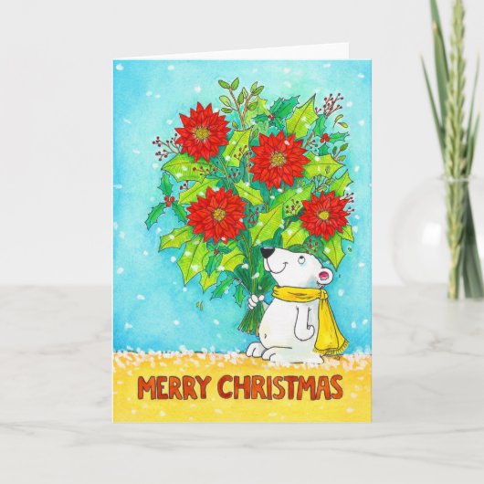 kerstpolaire Beer begroeten Kaart (Voorkant)