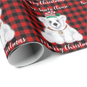 kerstpolaire beer krab, witte beer krab cadeaupapier (Rol Hoek)