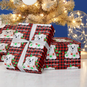 kerstpolaire beer krab, witte beer krab cadeaupapier