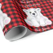 kerstpolaire beer krab, witte beer krab cadeaupapier (Rol Hoek)