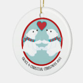 Kerstpolaristisch Beer op maat Keramisch Ornament (Links)