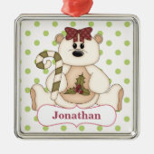 Kerstpolaristisch Beer op maat Metalen Ornament (Voorkant)