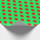 Kerstpolka stit rood/groen cadeaupapier (Hoek)