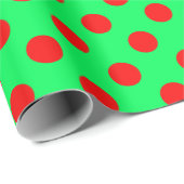 Kerstpolka stit rood/groen cadeaupapier (Rol Hoek)