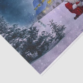 Kerstpoly Beer Santa Snow Scene Tissuepapier (Detail)