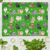 Kerstpomeranians keukenhanddoek (Gevouwen)
