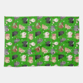 Kerstpomeranians keukenhanddoek (Horizontaal)