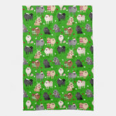 Kerstpomeranians keukenhanddoek (Verticaal)