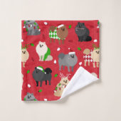 Kerstpomeraniërs Bad Handdoek (Wasdoekje)