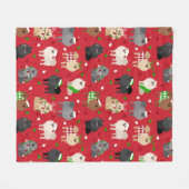 Kerstpomeraniërs Fleece Deken (Voorkant (Horizontaal))