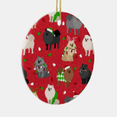 Kerstpomeraniërs Keramisch Ornament (Rechts)