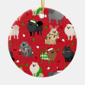 Kerstpomeraniërs Keramisch Ornament (Voorkant)
