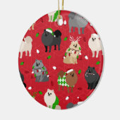 Kerstpomeraniërs Keramisch Ornament (Links)