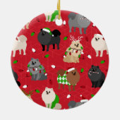 Kerstpomeraniërs Keramisch Ornament (Achterkant)
