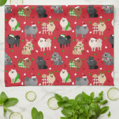 Kerstpomeraniërs Theedoek (Gevouwen)