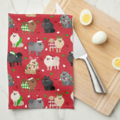 Kerstpomeraniërs Theedoek (Quarter Fold)