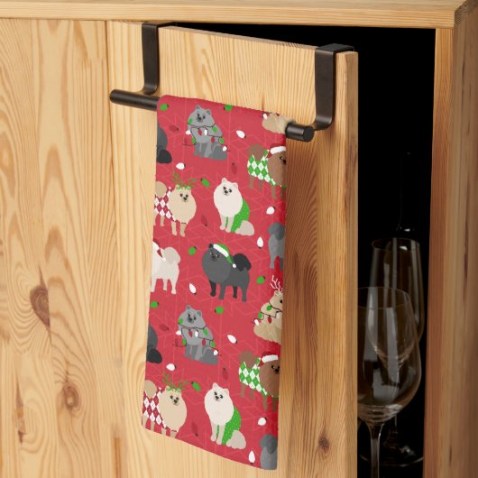 Kerstpomeraniërs Theedoek (Derde Gevouwen)