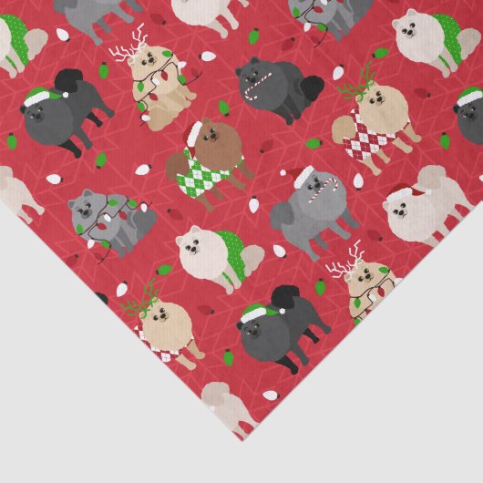 Kerstpomeraniërs Tissuepapier (Detail)