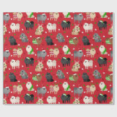 Kerstpommern Cadeaupapier (Vlak)