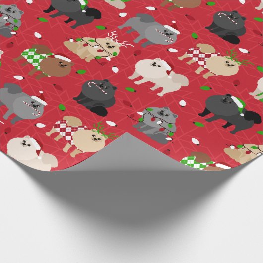 Kerstpommern Cadeaupapier (Hoek)