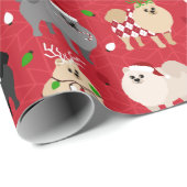 Kerstpommern Cadeaupapier (Rol Hoek)