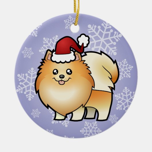 Kerstpommern Keramisch Ornament (Voorkant)