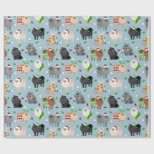 Kerstpommern omslagpapier cadeaupapier (Vlak)