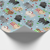 Kerstpommern omslagpapier cadeaupapier (Hoek)