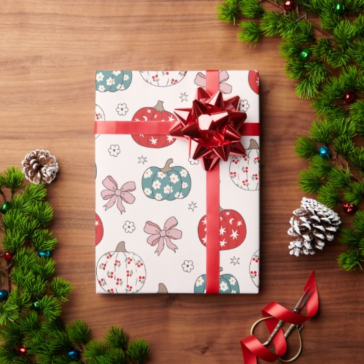 Kerstpompoenen Cadeaupapier (Feestdagen Geschenken)