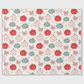 Kerstpompoenen Cadeaupapier (Vlak)