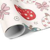 Kerstpompoenen Cadeaupapier (Rol Hoek)