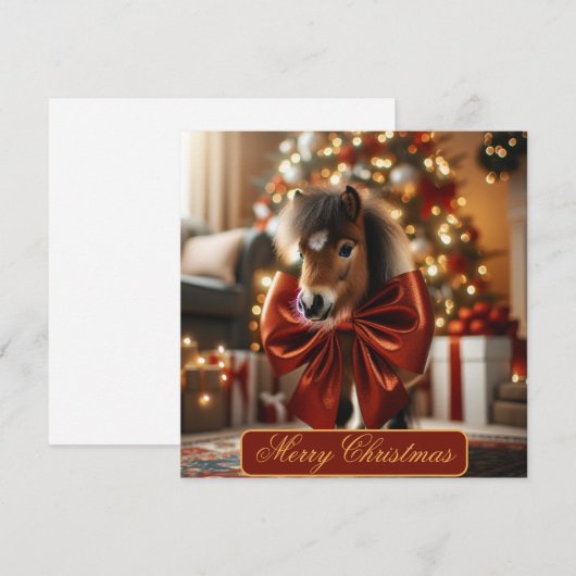Kerstpony Feestdagenkaart (Voorkant / Achterkant)