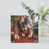 kerstPony Feestdagenkaart (Staand voorkant)