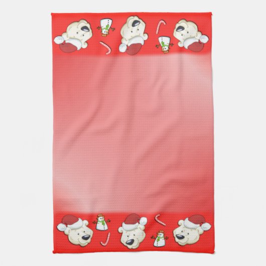 KerstpooBeer rood Theedoek (Verticaal)