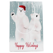 kerstpooier Beren in sneeuwwitzak Medium Cadeauzakje (Voorkant)