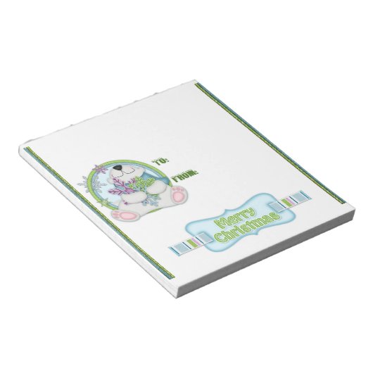 Kerstpooier voor Snoep met kerstpoten Notitieblok (Schuin)