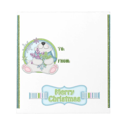 Kerstpooier voor Snoep met kerstpoten Notitieblok (Voorkant)