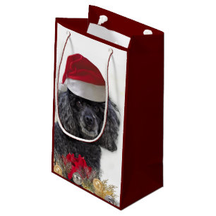 kerstpooile hond kleine Gift Bag Klein Cadeauzakje