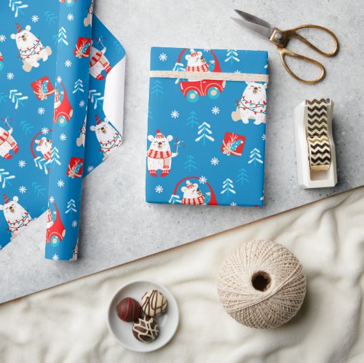 Kerstpoolbeer Cadeaupapier (Crafts)