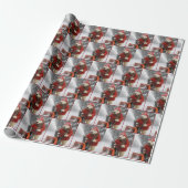 Kerstpoolbeer die een sneeuwblazer duwt cadeaupapier (Uitgerold)